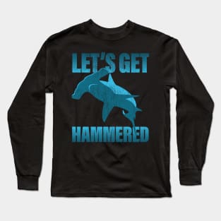 Funny Deep Sea Diving product - Faded Hammerhead Shark design Long Sleeve T-Shirt